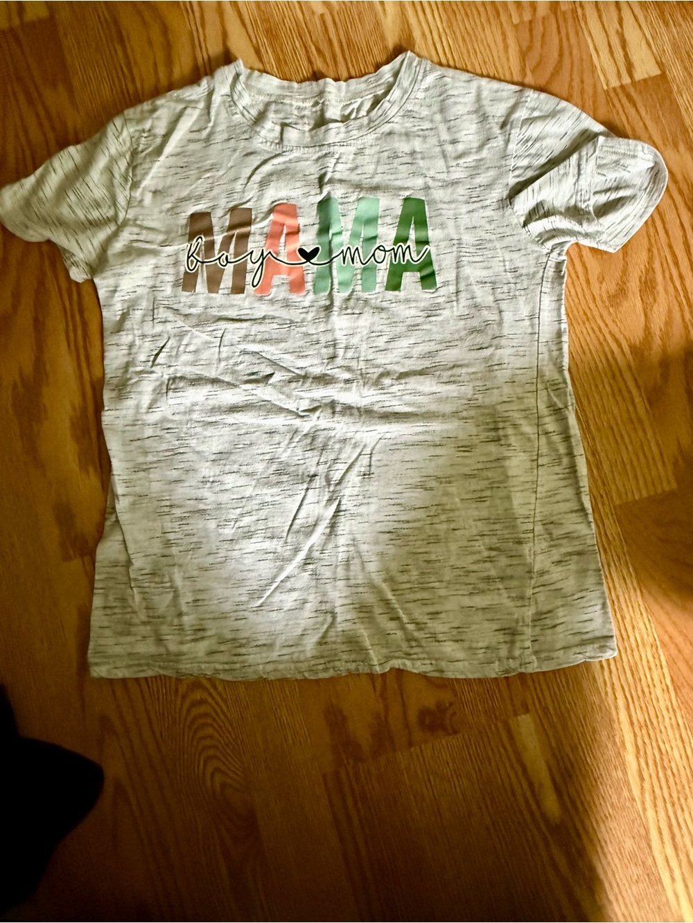 Boy Mom Graphic Tee - White Heather